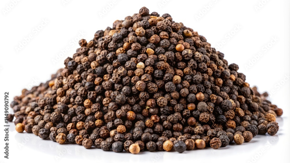 Black Peppercorns, Spice, Heap, White Background, Food Photography, Culinary, Ingredient, Texture, Closeup, Macro, Black Pepper Seeds, Ground Pepper, Peppercorn Pile, Aromatic Spice Black Peppercorns, Spice, Heap, White Background, Food Photography, Culinary, Ingredient, Texture, Closeup, Macro, Black Pepper Seeds, Ground Pepper, Peppercorn Pile, Aromatic Spice