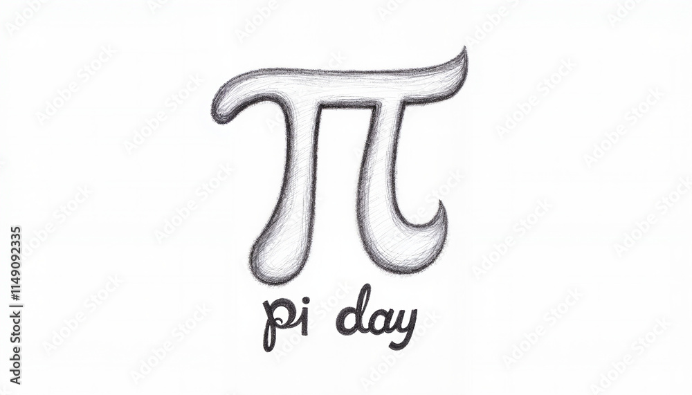 Hand-drawn Pi symbol with Hand-drawn Pi symbol with