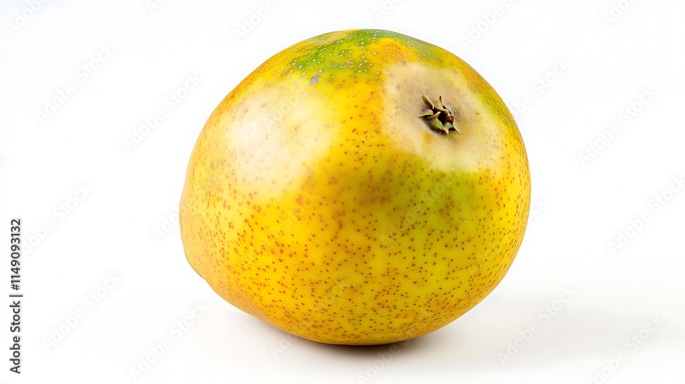 ripe pear with smooth yellow-green skin isolated on white background ripe pear with smooth yellow-green skin isolated on white background