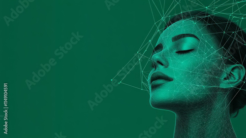 Woman, Green, Technology, Network, Beauty
