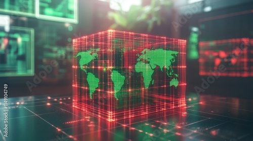 A visual representation of a world map with digital lines connecting major business hubs, illustrating the impact of global connections on modern business success.