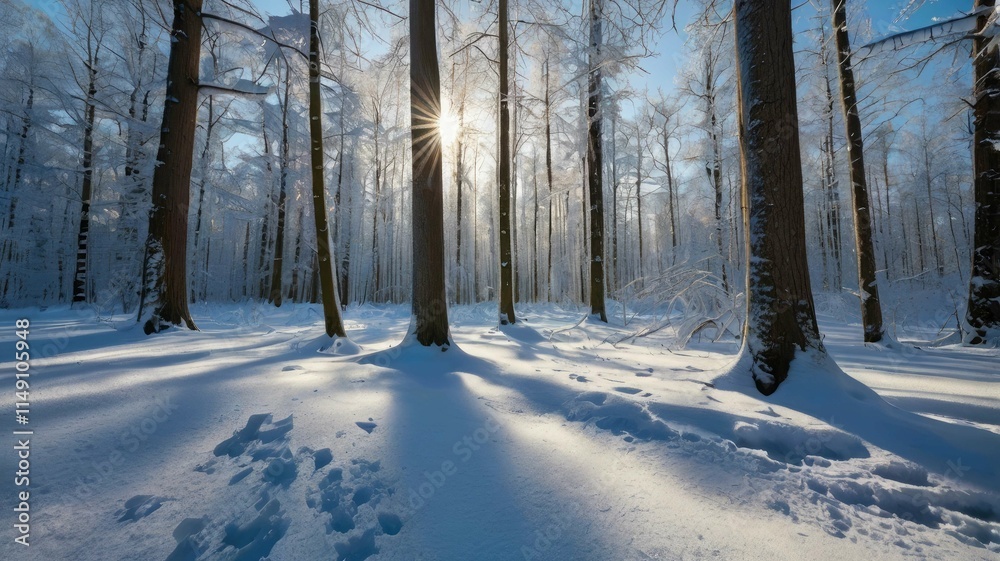 Naklejka premium Winter magic: snowy landscapes, mountains, forests, frozen lakes, and cozy cabins — a fairytale of nature in every moment.