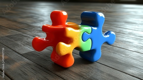 A single brightly colored puzzle piece standing out in a sea of grey, representing the power of innovation to differentiate a business and drive it ahead of its competitors.