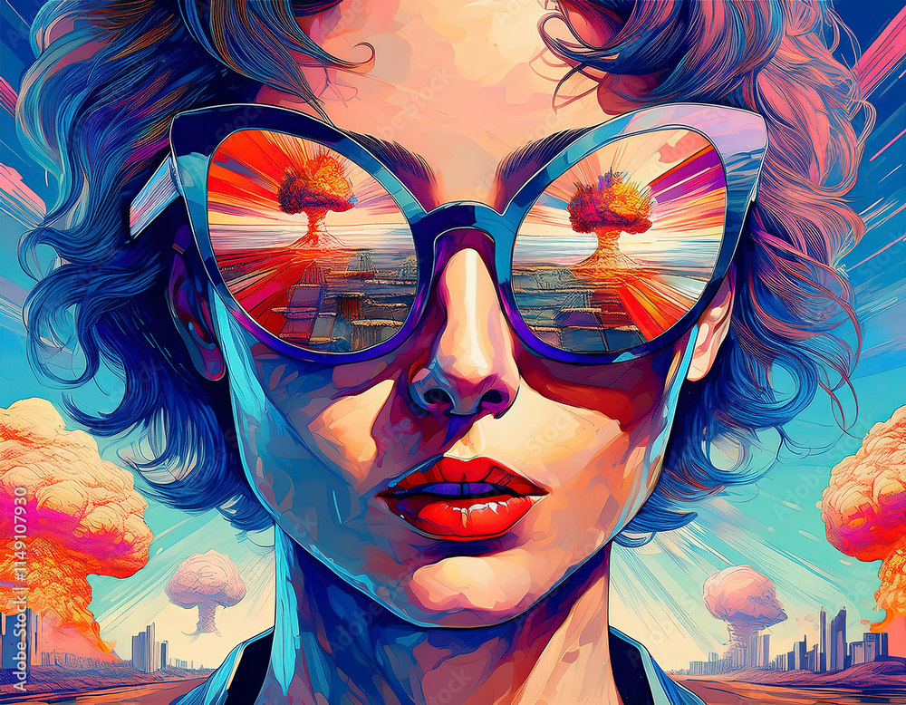 Obraz premium digital illustration. Digitally manipulated portrait