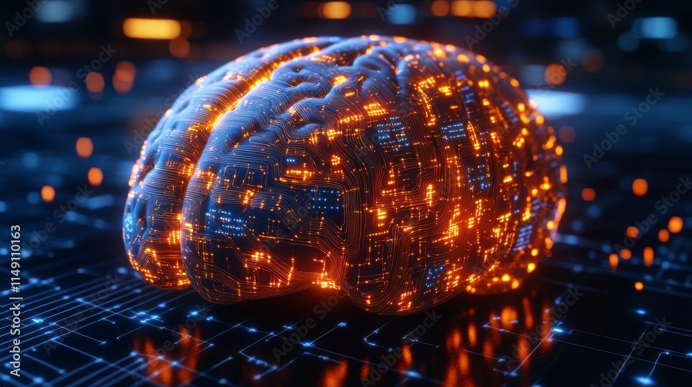 A futuristic digital brain design, composed of glowing circuits and data streams, symbolizing the intersection of artificial intelligence and human cognition in the digital age. A futuristic digital brain design, composed of glowing circuits and data streams, symbolizing the intersection of artificial intelligence and human cognition in the digital age.