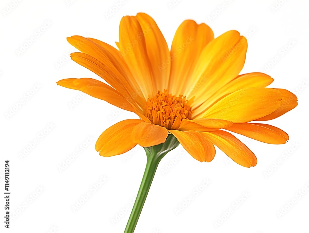 vibrant orange marigold in bloom isolated on white background vibrant orange marigold in bloom isolated on white background
