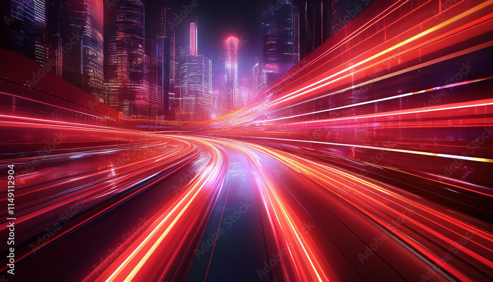 Abstract speed technology background with City night scenes Abstract speed technology background with City night scenes