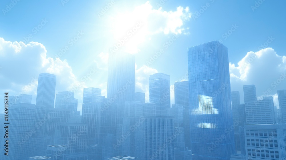 Modern urban city background, with a focus on futuristic architecture, motion blur, and reflections in the glass facade of towering skyscrapers, set in a blue-toned atmosphere with soft bokeh. Modern urban city background, with a focus on futuristic architecture, motion blur, and reflections in the glass facade of towering skyscrapers, set in a blue-toned atmosphere with soft bokeh.