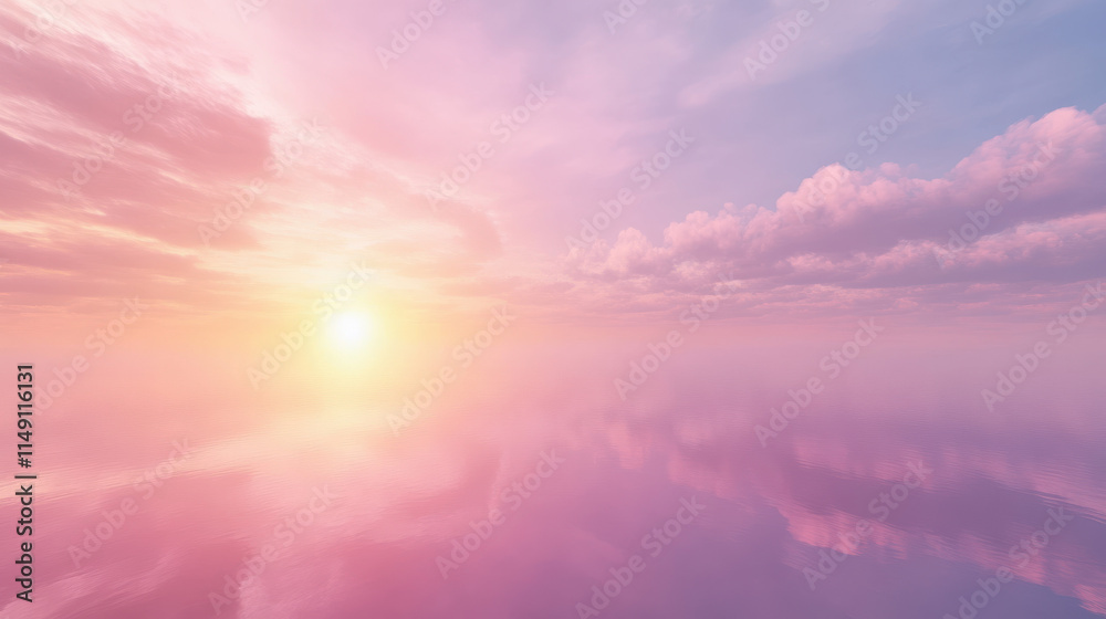 A high-resolution photograph of a serene sky, vibrant pastel tones blending seamlessly across the horizon, soft and delicate clouds scattered, showcasing a dreamy atmosphere, the light reflecting a tr A high-resolution photograph of a serene sky, vibrant pastel tones blending seamlessly across the horizon, soft and delicate clouds scattered, showcasing a dreamy atmosphere, the light reflecting a tr