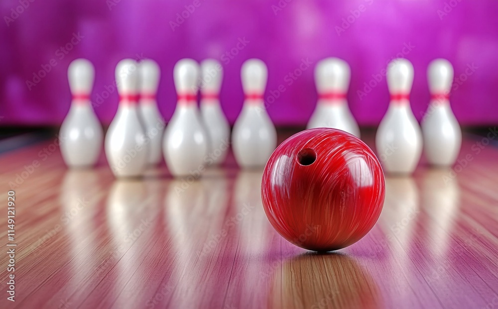 Naklejka premium bowling ball and pins