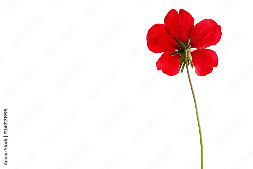 red geranium flower isolated on white background red geranium flower isolated on white background