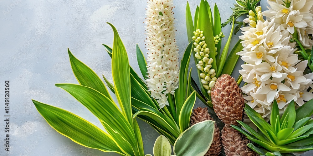 Obraz premium Easter celebration background featuring vibrant spring flowers and natural elements