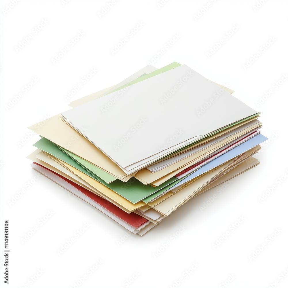 A stack of New Year resolution cards, isolated on a white background. A stack of New Year resolution cards, isolated on a white background.