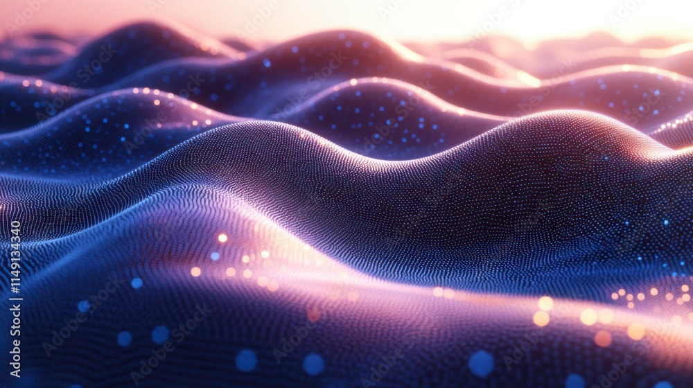 AI and deep learning concept illustrated with neural networks, featuring blue and purple wave equalizer lines, representing the futuristic flow of artificial intelligence in a digital design. AI and deep learning concept illustrated with neural networks, featuring blue and purple wave equalizer lines, representing the futuristic flow of artificial intelligence in a digital design.