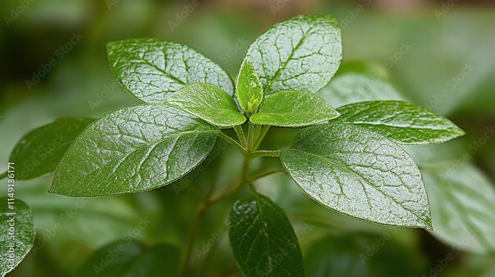 Close-Up Detail of Fresh Green Leaves with Vibrant Texture Highlighting Nature's Beauty and Intricacies for Environmental Background or Botanical Use Close-Up Detail of Fresh Green Leaves with Vibrant Texture Highlighting Nature's Beauty and Intricacies for Environmental Background or Botanical Use