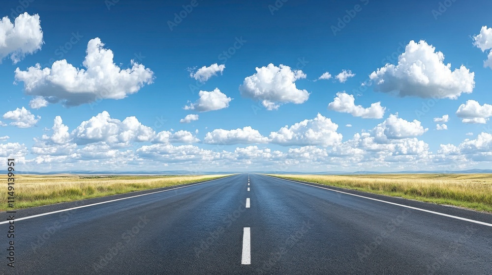 Naklejka premium Soft focus blue sky with fluffy white clouds, creating a serene and calming atmosphere with ample copy space for adding text or branding to your design or promotional material.