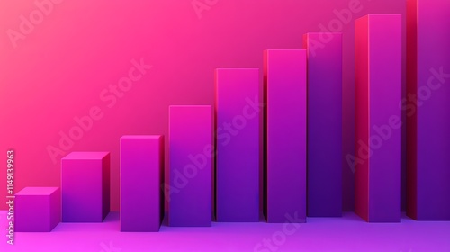 Free Download A series of ascending bar graphs in vibrant purple and pink hues, representing growth. - GFXLoad