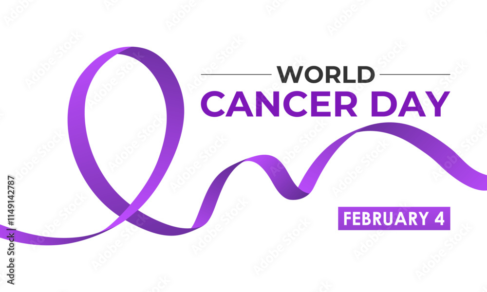 World Cancer Day Banner design concept with Realistic Ribbon. Vector illustration. Eps 10. World Cancer Day Banner design concept with Realistic Ribbon. Vector illustration. Eps 10.