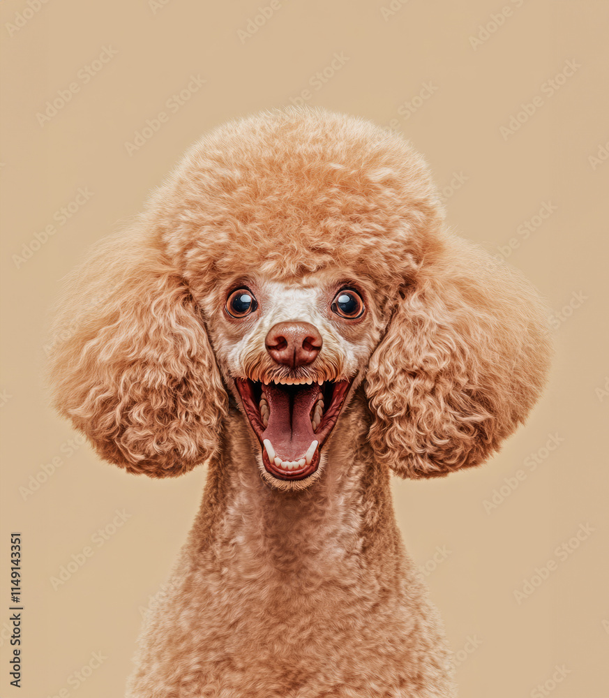Beautiful laughing apricot poodle dog Beautiful laughing apricot poodle dog