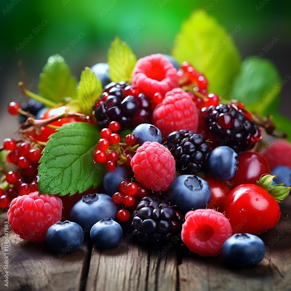 Mix of berries on wooden table. dark background. Healthy food. Mix of berries on wooden table. dark background. Healthy food.