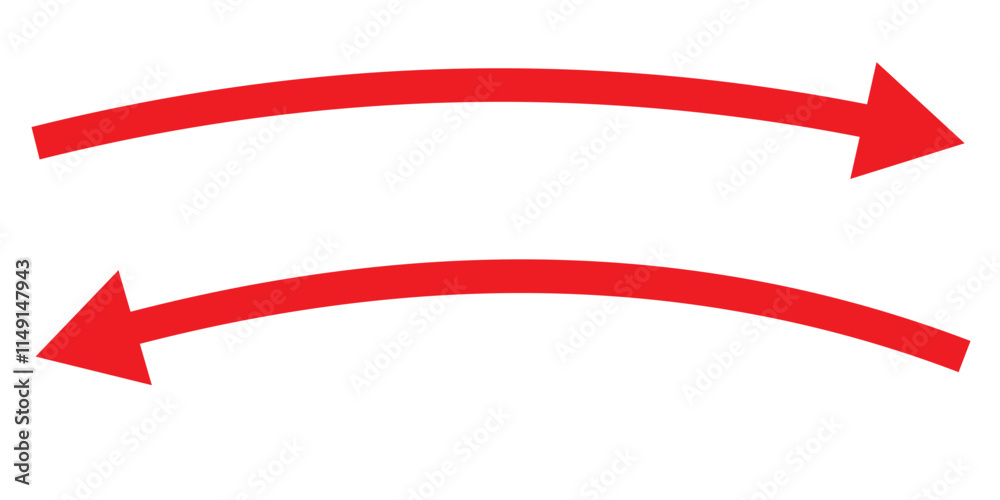 Long arrows icon. Long curved hand drawn arrow isolated. Long arrows icon. Long curved hand drawn arrow isolated.