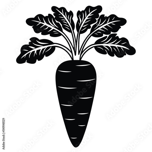 Black and White Carrot Icons silhouette design.