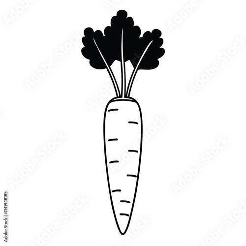 Black and White Carrot Icons silhouette design.