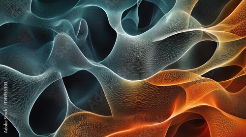 Minimalist aesthetic of bacteria abstractly represented as organic geometry, bacteria, conceptual design