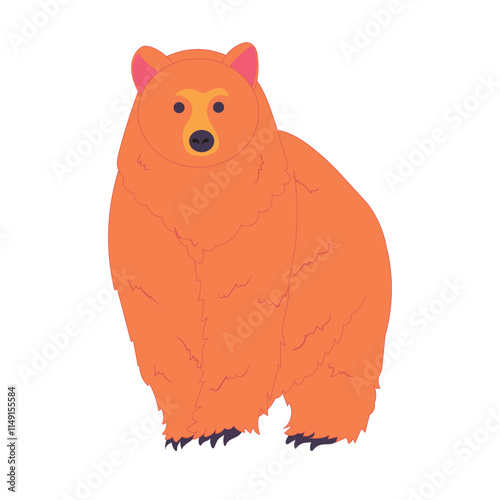 Detailed bear illustration in a natural pose, ideal for wildlife, nature, and animal-themed designs. photo