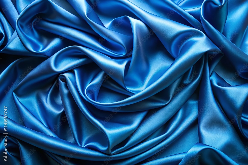 Obraz premium Luxurious Blue Satin Drapery: Elegant Fashion Photography Background