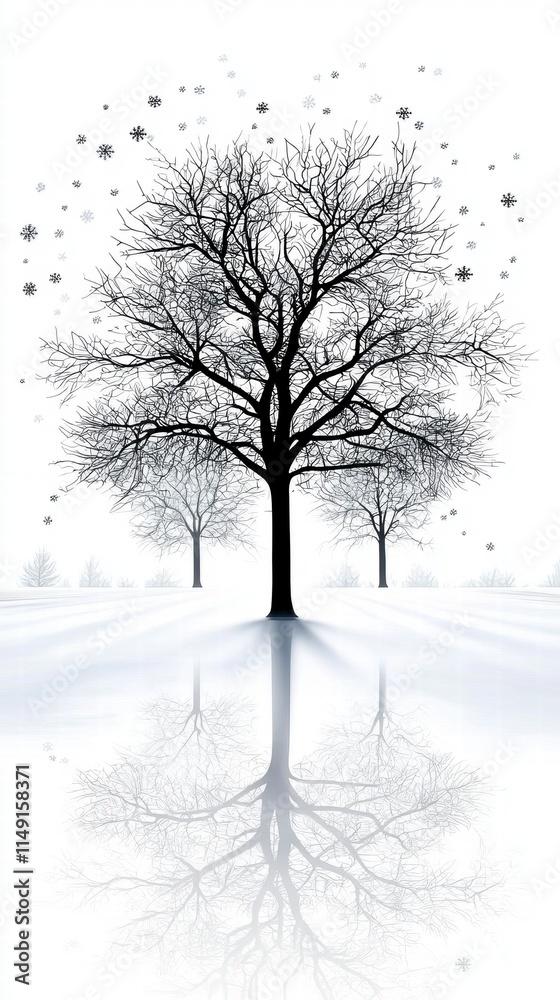 Fototapeta premium Winter Tree Reflection.