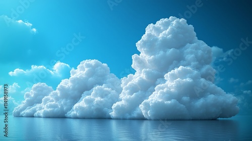 Serene Clouds Floating Above a Tranquil Ocean Landscape