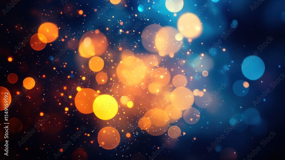 Abstract Festive Lights Background: Orange and Blue Bokeh Abstract Festive Lights Background: Orange and Blue Bokeh