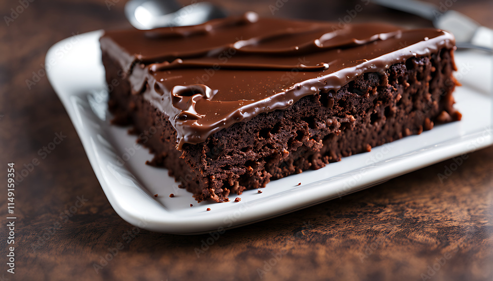 a close up of a chocolate cake slice a close up of a chocolate cake slice