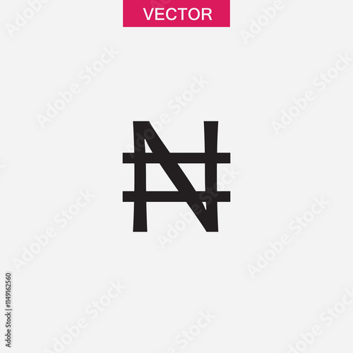 Free Download Nigerian Naira currency symbol. vector flat black simple illustration for web and app..eps - GFXLoad