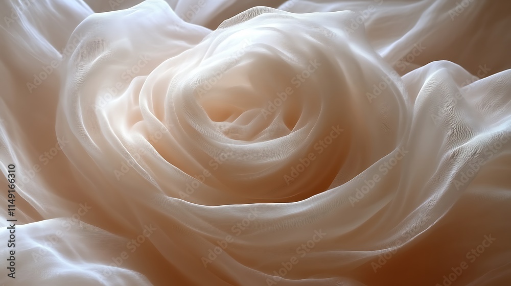 Soft Pale Fabric Draped in Roselike Folds Soft Pale Fabric Draped in Roselike Folds