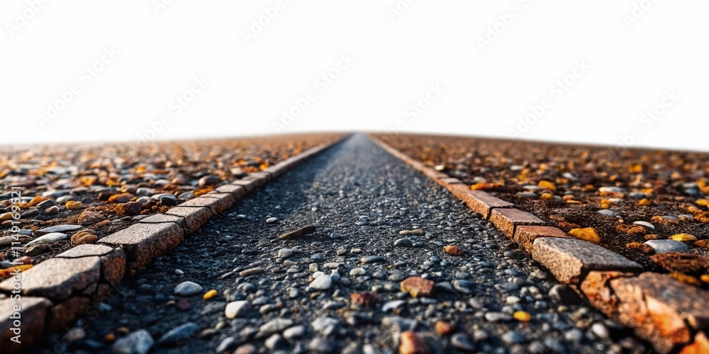 Macro Close-up of Asphalt Walkway Texture Isolated on White Background - High-Resolution Stock Photo Macro Close-up of Asphalt Walkway Texture Isolated on White Background - High-Resolution Stock Photo