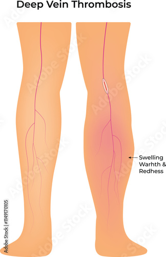 Deep Vein Thrombosis Science Design Vector Illustration Diagram