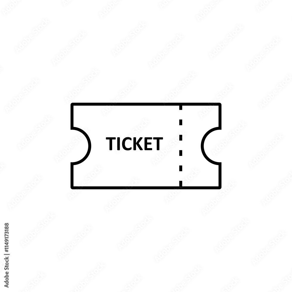 Ecommerce, ticket icon.vector flat black linear illustration for web and app..eps Ecommerce, ticket icon.vector flat black linear illustration for web and app..eps