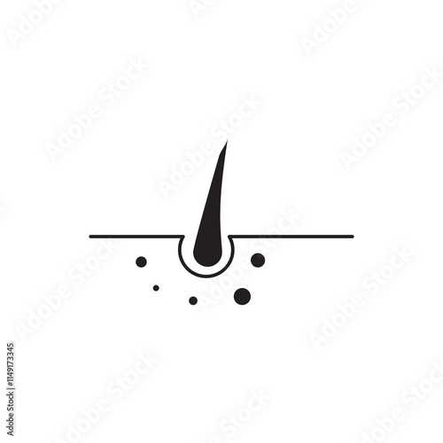 hair follicles icon, vector flat black root icon trendy style illustration for web and app..eps