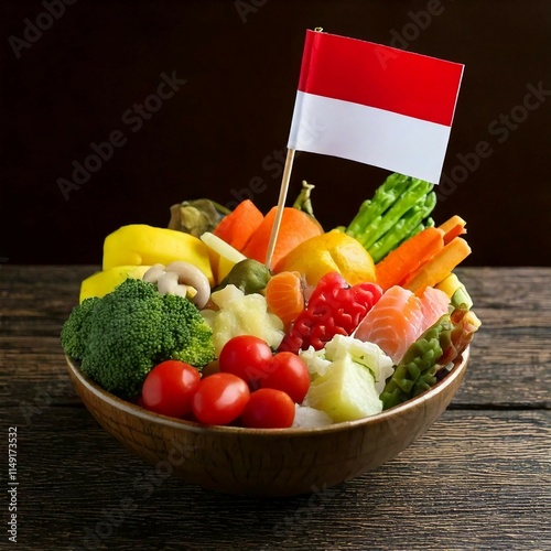 a bowl of food that says National nutrition day on it photo