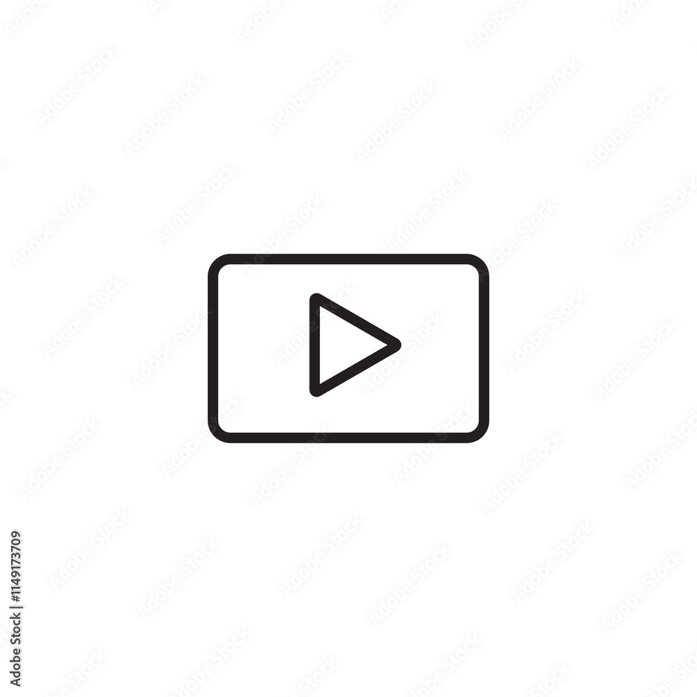 Play icon. Vector flat black simple linear illustration for web and app..eps Play icon. Vector flat black simple linear illustration for web and app..eps