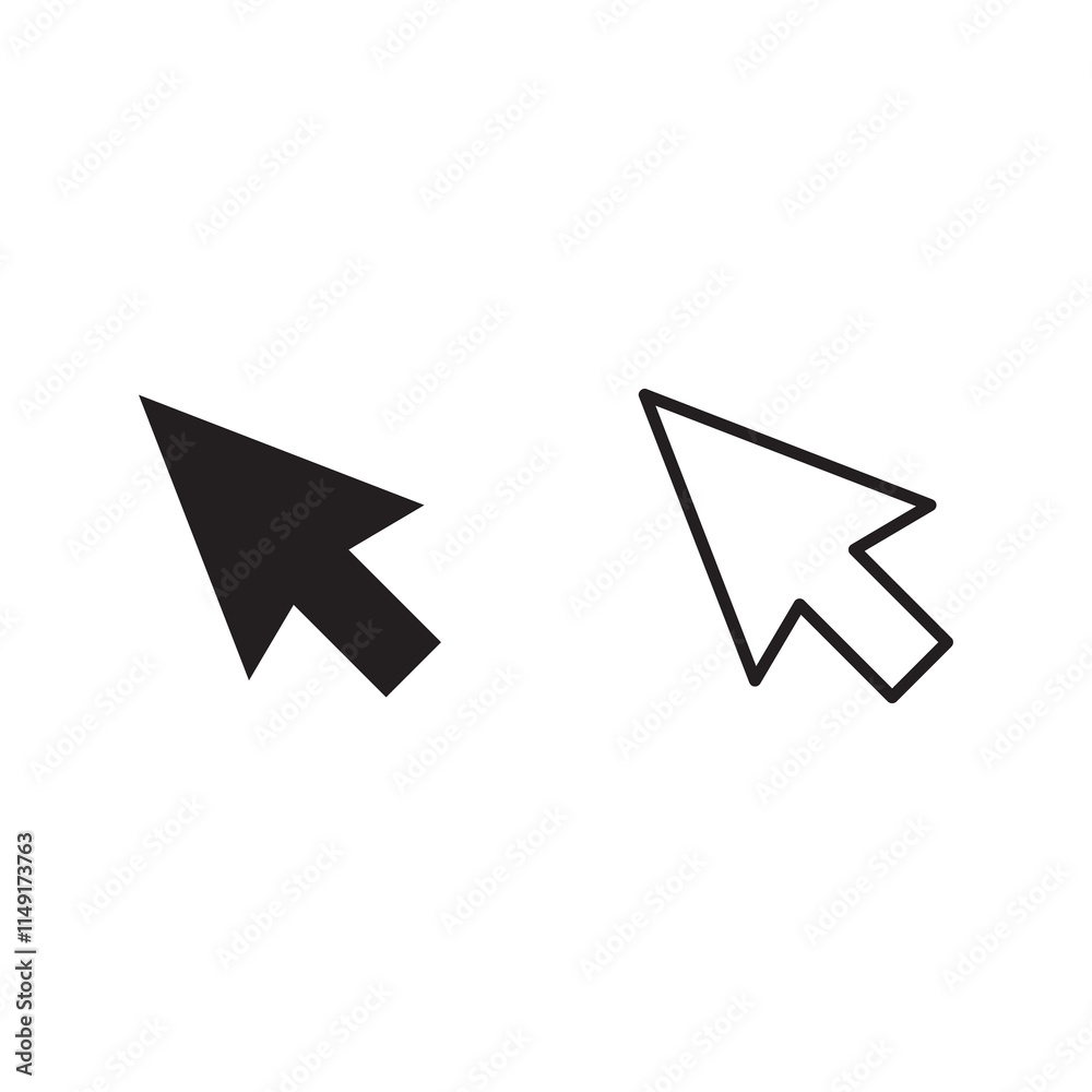 Pointer, cursor, arrow icon vector flat black trendy style illustration for web and app..eps Pointer, cursor, arrow icon vector flat black trendy style illustration for web and app..eps
