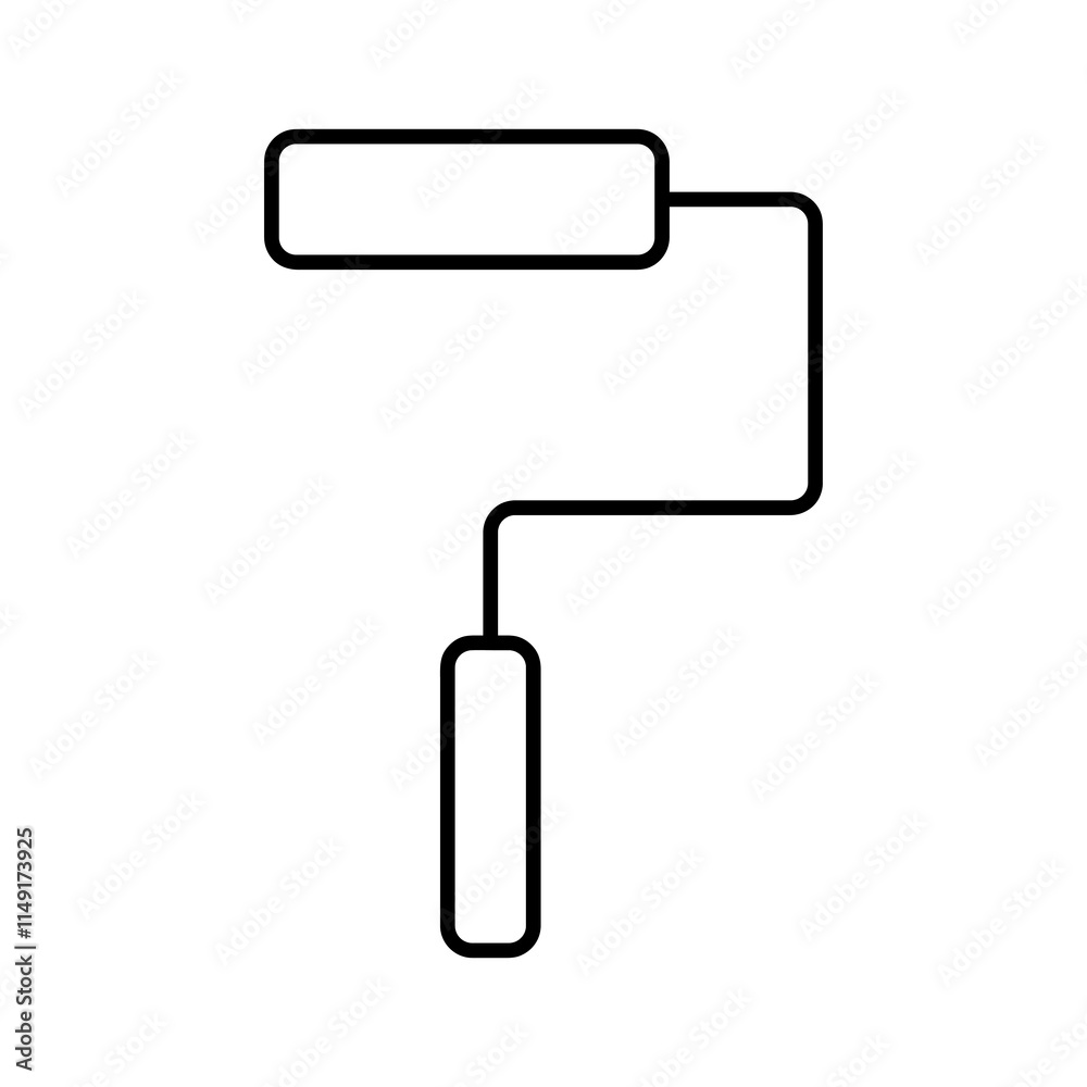 Roller icon. Vector flat black linear illustration for web and app..eps Roller icon. Vector flat black linear illustration for web and app..eps