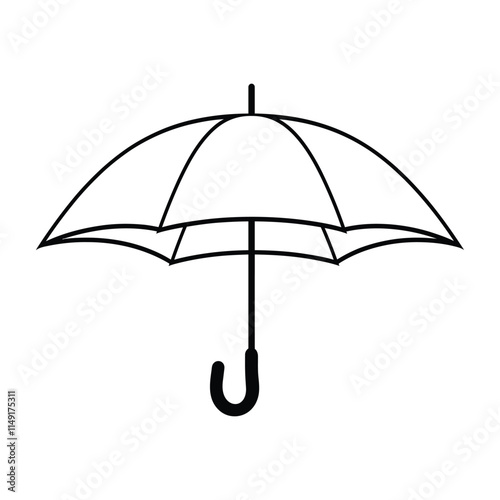 Umbrella icon, silhouette, outline, vector, illustration isolated on a white background