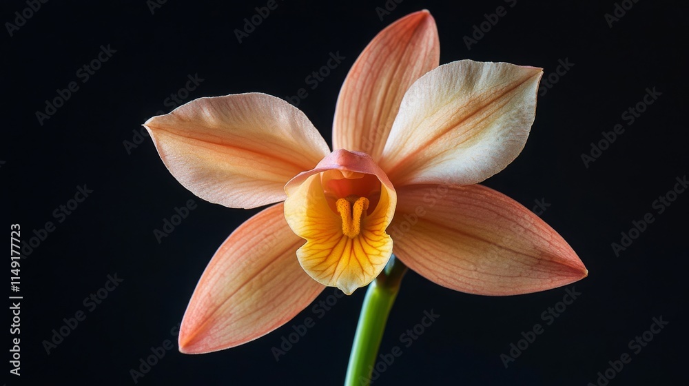 Fototapeta premium Vibrant Single Flower in Full Bloom Close Up