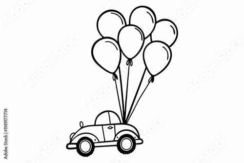 car with balloon 
