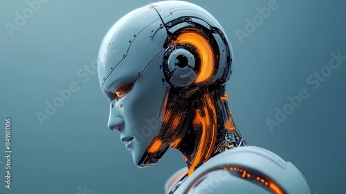 Advanced humanoid robot showcasing intricate technology in high-resolution setting