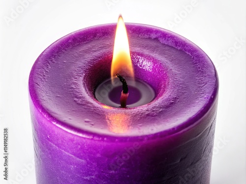 Purple Candle Macro Photography Isolated Transparent Background PNG photo