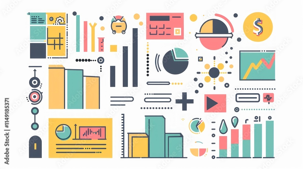 Strategic finance flat vector illustration